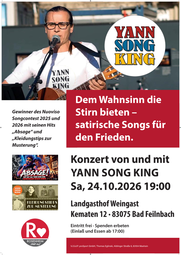 Konzert mit dem Dresdner Liedermacher, Satiriker und Friedensaktivisten Yann Song King